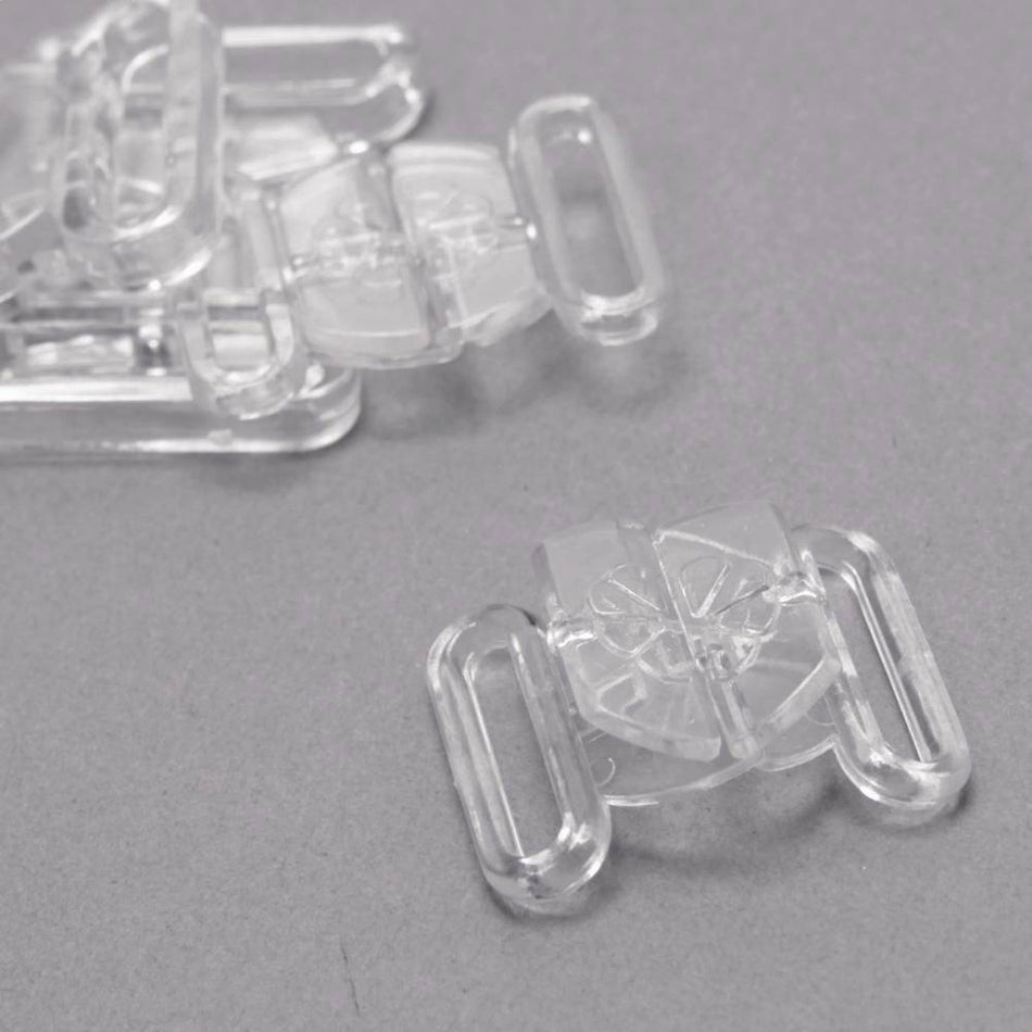 Bra Back - Slide Clasp / Latch - Clear (2 Pack)