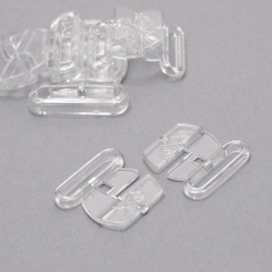 Bra Back - Slide Clasp / Latch - Clear (2 Pack)