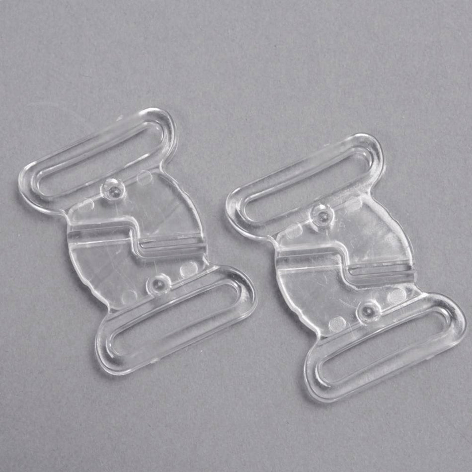 Bra Back - Slide Clasp / Latch - Clear (2 Pack)