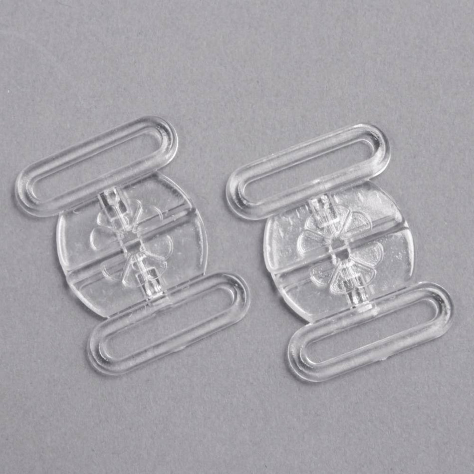 Bra Back - Slide Clasp / Latch - Clear (2 Pack)