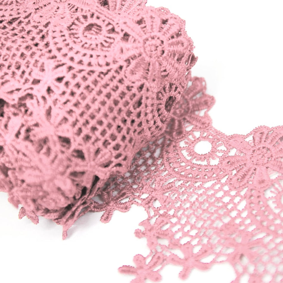 Lace Guipure Trim w Daisies & Lattice
