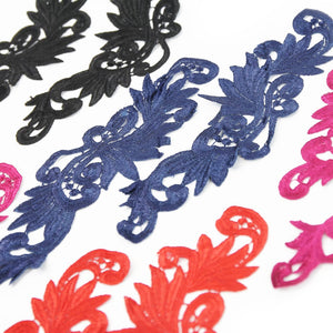 Swirl Leaf Guipure Lace Motif (Pair)