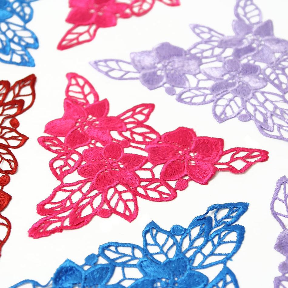 Floral Gypsy Trio Guipure Lace Motif (Pair)