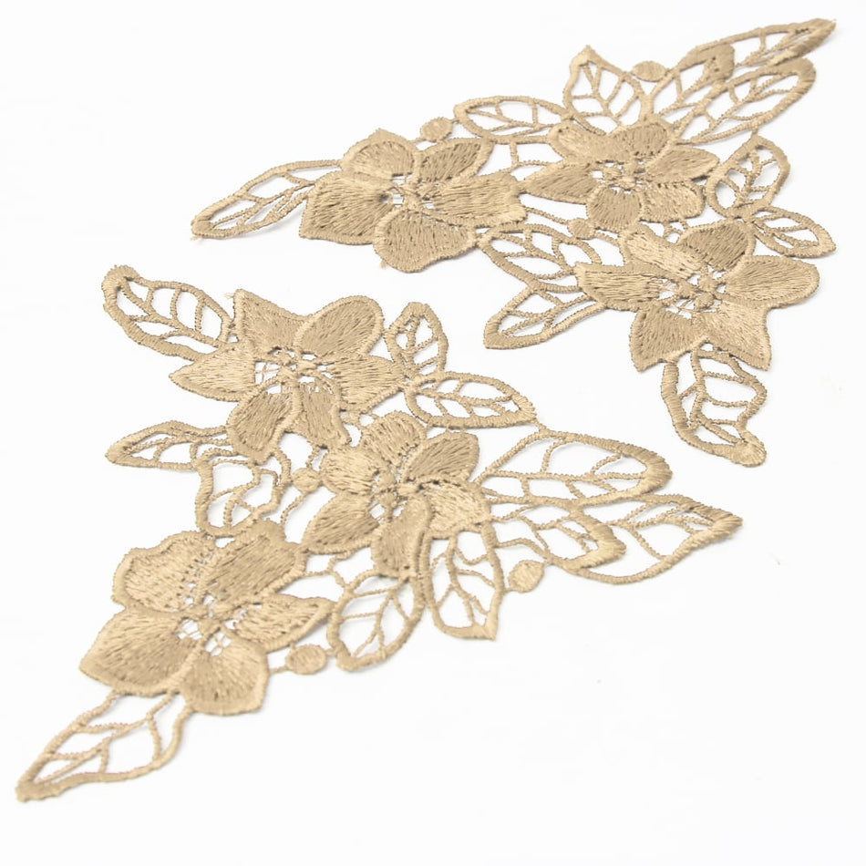 Floral Gypsy Trio Guipure Lace Motif (Pair)