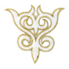Fleur Crest Royal Swirl Iron-On Embroidered Motif