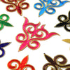 Fleur Crest Royal Swirl Iron-On Embroidered Motif