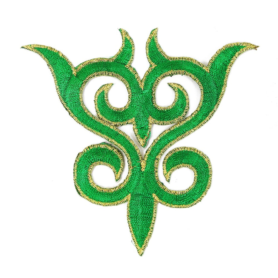 Fleur Crest Royal Swirl Iron-On Embroidered Motif