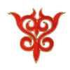 Fleur Crest Royal Swirl Iron-On Embroidered Motif