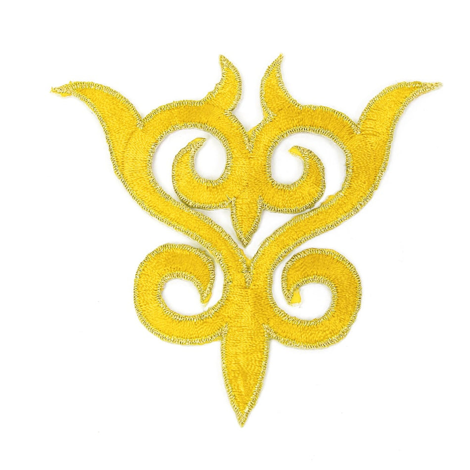 Fleur Crest Royal Swirl Iron-On Embroidered Motif