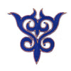 Fleur Crest Royal Swirl Iron-On Embroidered Motif