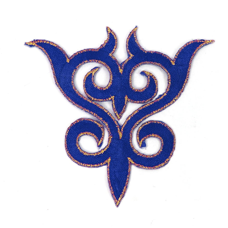Fleur Crest Royal Swirl Iron-On Embroidered Motif