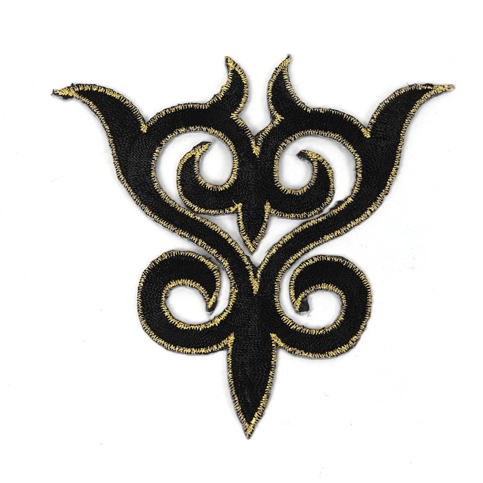 Fleur Crest Royal Swirl Iron-On Embroidered Motif