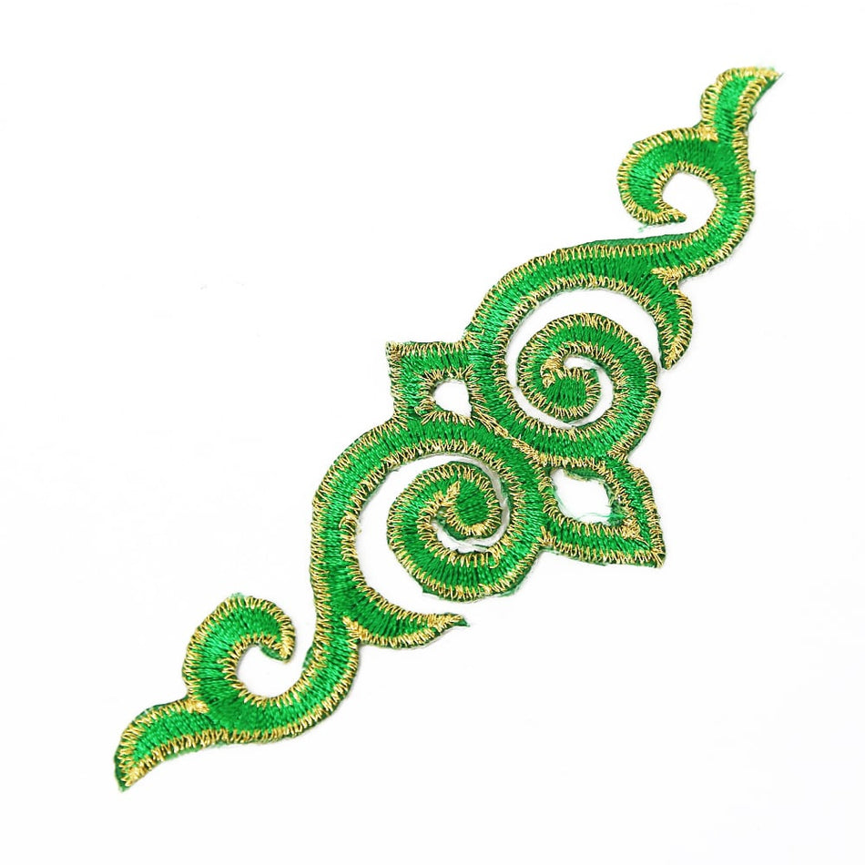 Royal Swirl Iron-On Embroidered Motif - 13.5cm