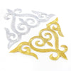 Heart Crest Royal Swirl Iron-On Embroidered Motif