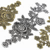 Rose Guipure Lace Motif - Metallic (Pair)