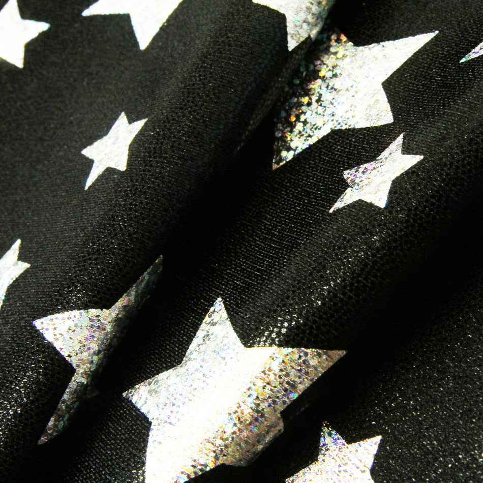 Stars Hologram Foil/Fog Finish Nylon Spandex
