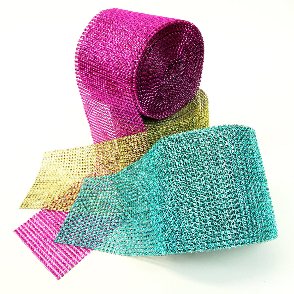 Diamante Effect Mesh Trim