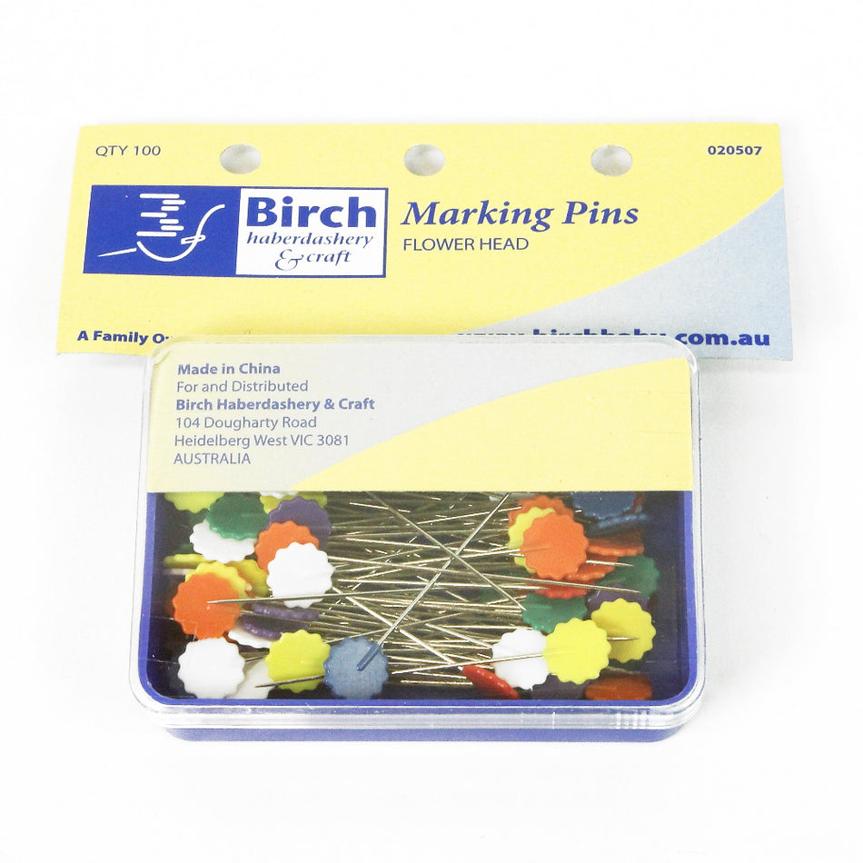 Birch - No-Melt Marking Flower Head Pins