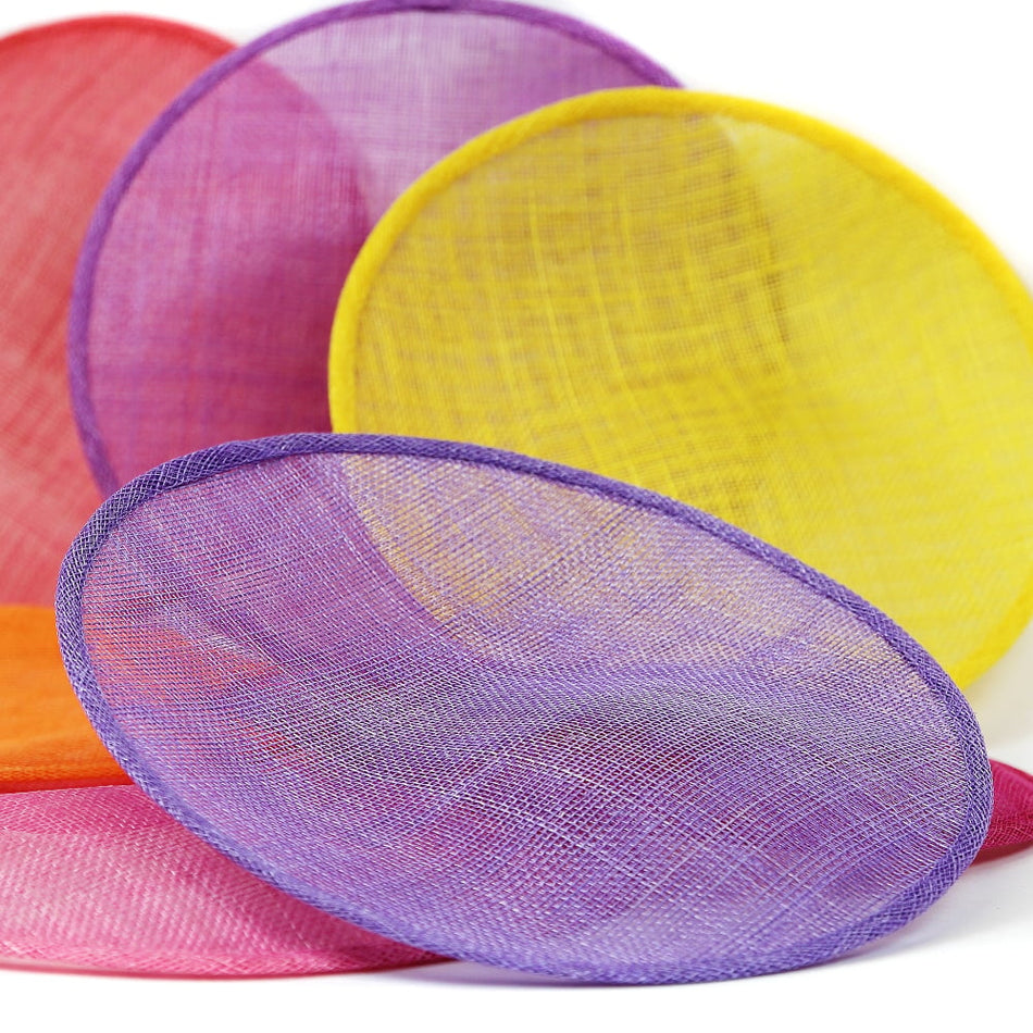 Slanted Small Hat Sinamay Saucer Disc Base