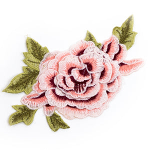 Motif Embroidered Rose Flower Applique