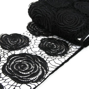 Lace Guipure Trim w Large Roses