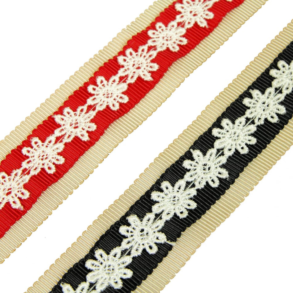 Grosgrain Ribbon w Daisy Lace