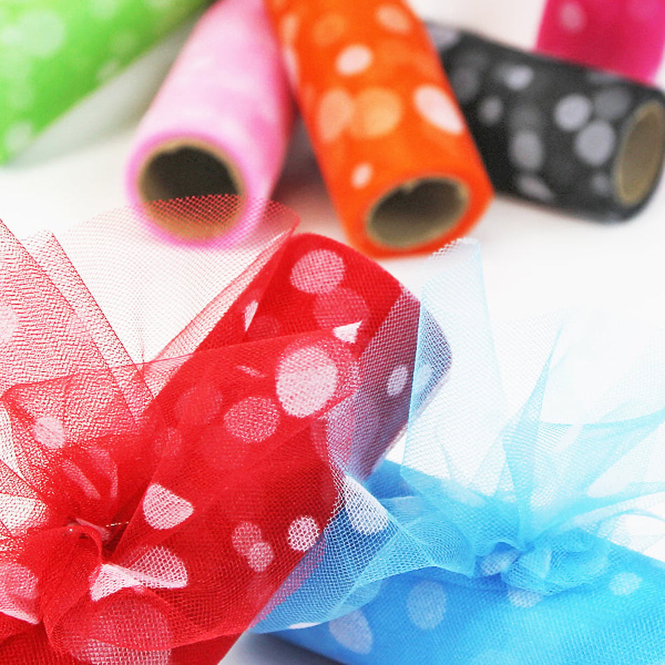 Polka Dot Tulle Roll - 6"