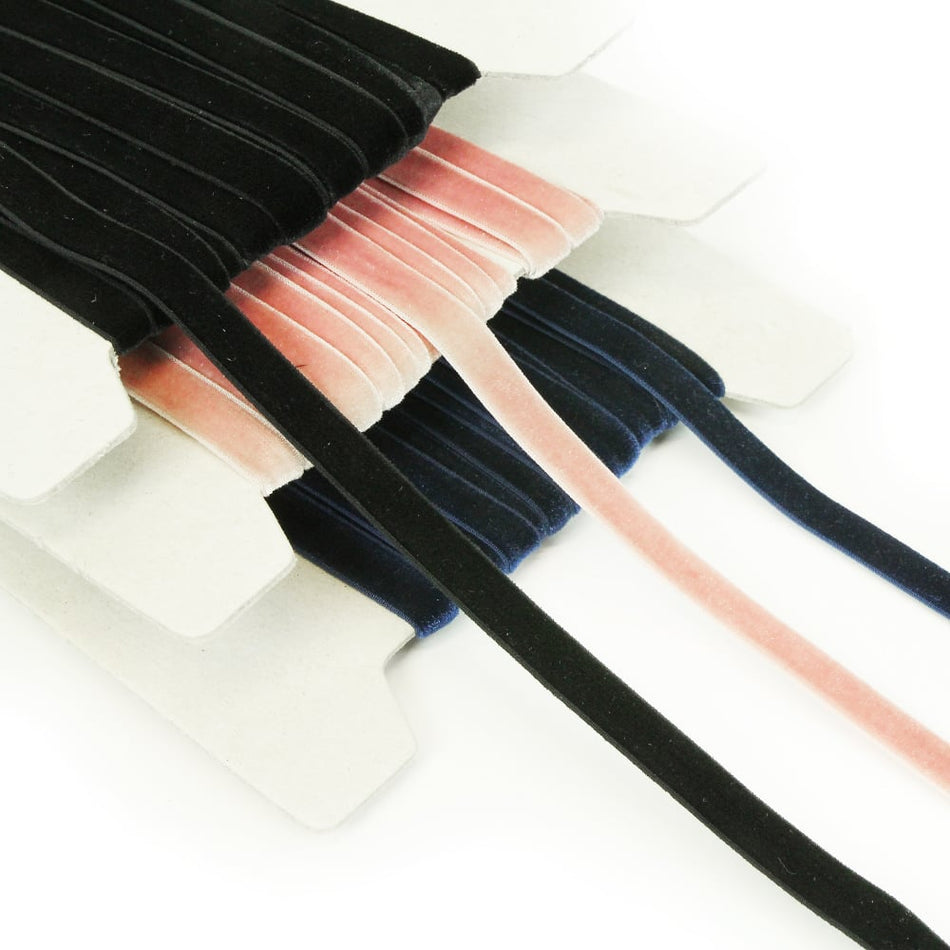 Velvet Elasticated Stretch Ribbon - 9mm
