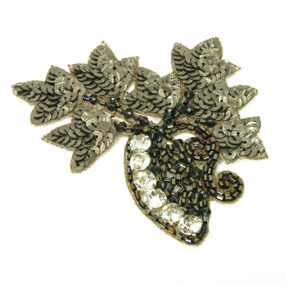 Maple Leaf Spray Sequin & Beaded Motif
