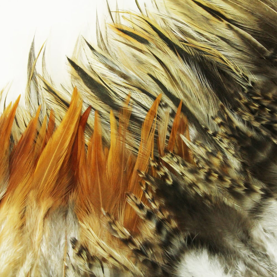 Hackle Feather Fringe - Natural Tones