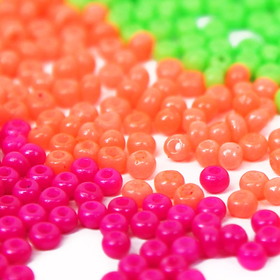Opaque Fluro Round Glass Seed Beads - 12/0 1.9mm