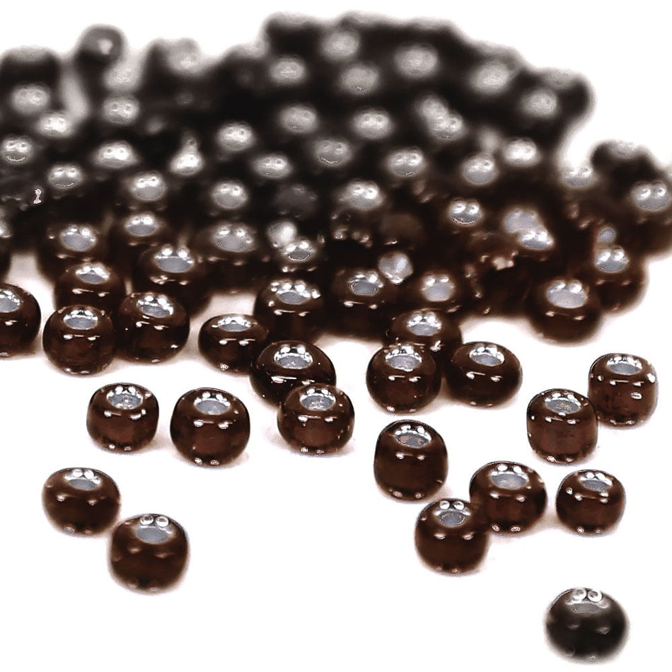 Silver-Lined Round Glass Seed Beads - 8/0 3mm