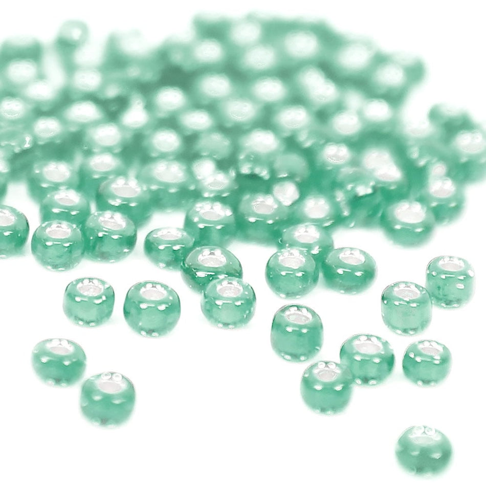 Silver-Lined Round Glass Seed Beads - 8/0 3mm