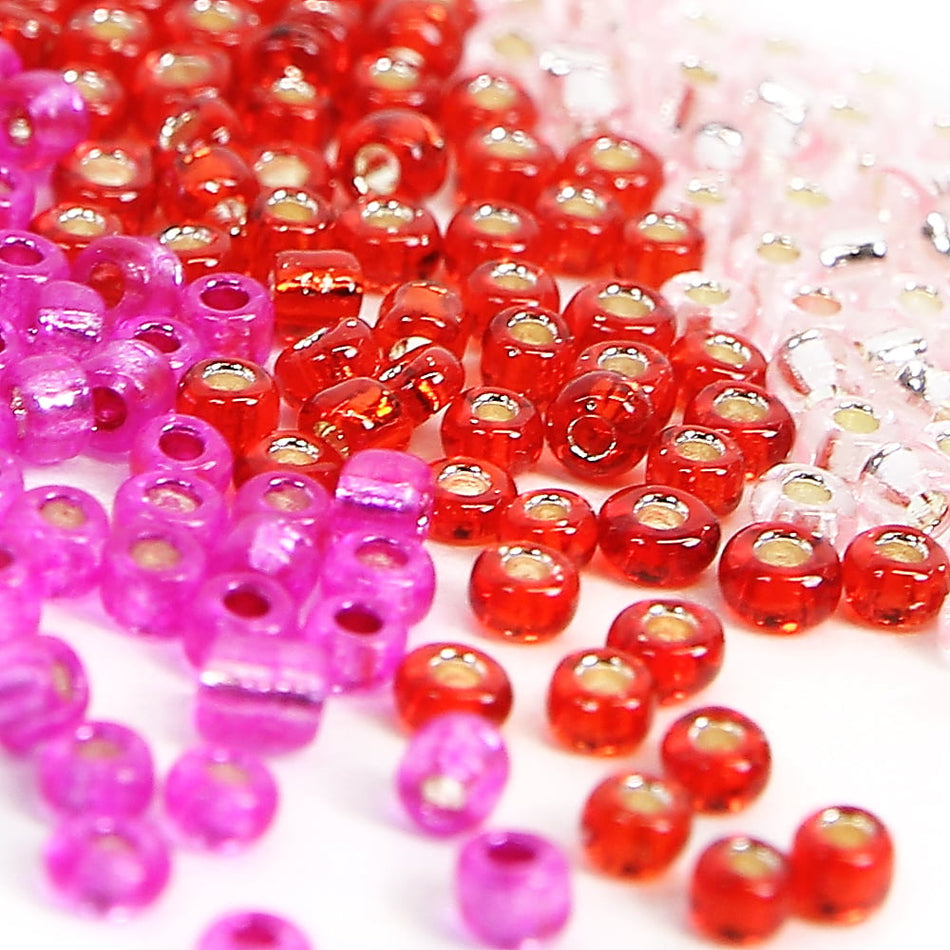 Silver-Lined Round Glass Seed Beads - 12/0 1.9mm