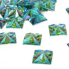 Square Flat-Back Star Engraved Acrylic Resin Rhinestone - 14x14mm (24 Pack)