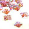Square Flat-Back Star Engraved Acrylic Resin Rhinestone - 14x14mm (24 Pack)