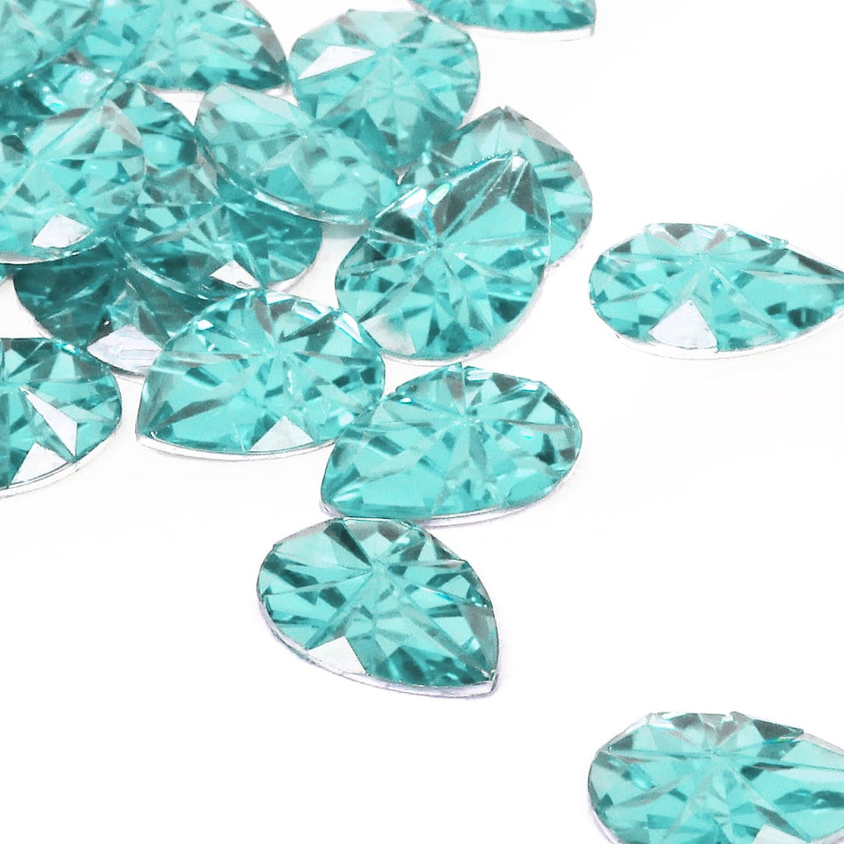 Teardrop Flat-Back Star Engraved Acrylic Resin Rhinestone -  13x18mm (24 Pack)