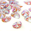Teardrop Flat-Back Star Engraved Acrylic Resin Rhinestone -  13x18mm (24 Pack)