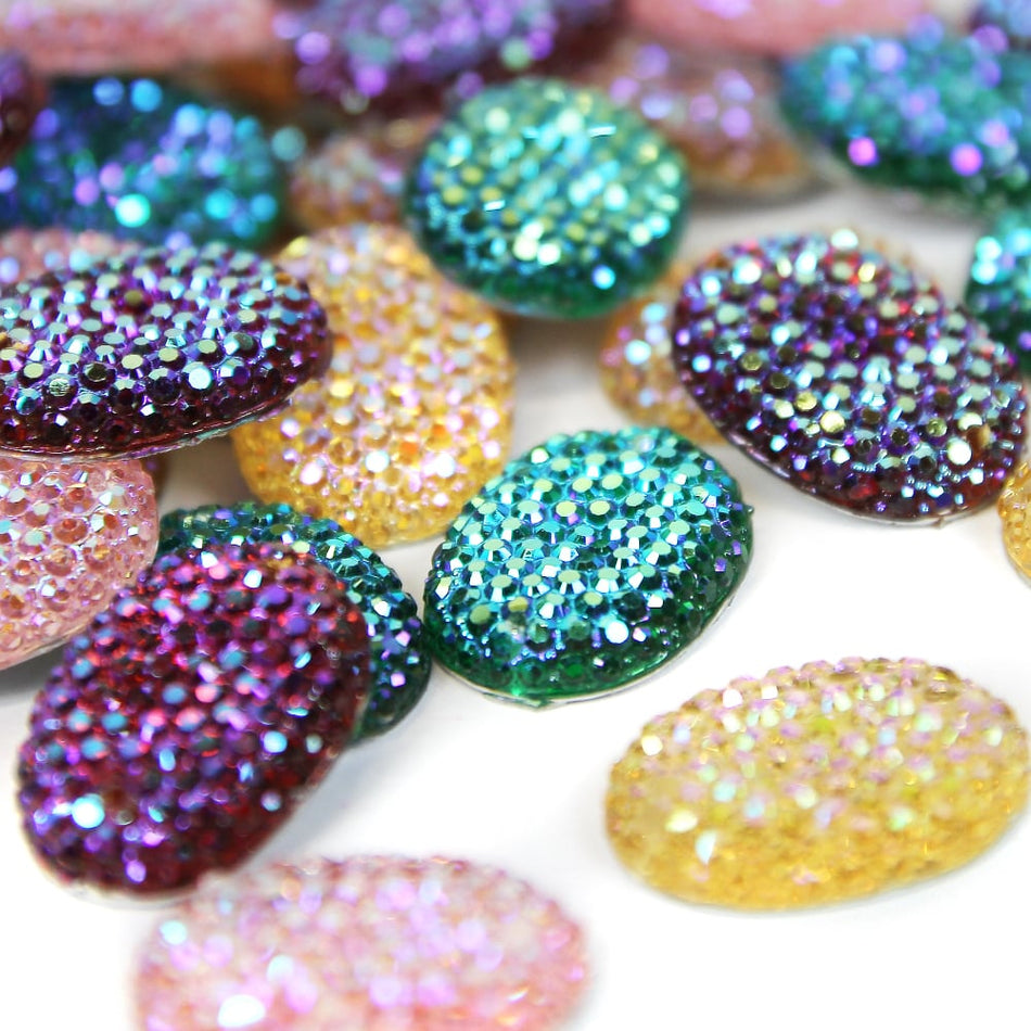 Oval Flat-Back Rhinestones - 15x20mm (12 Pack)