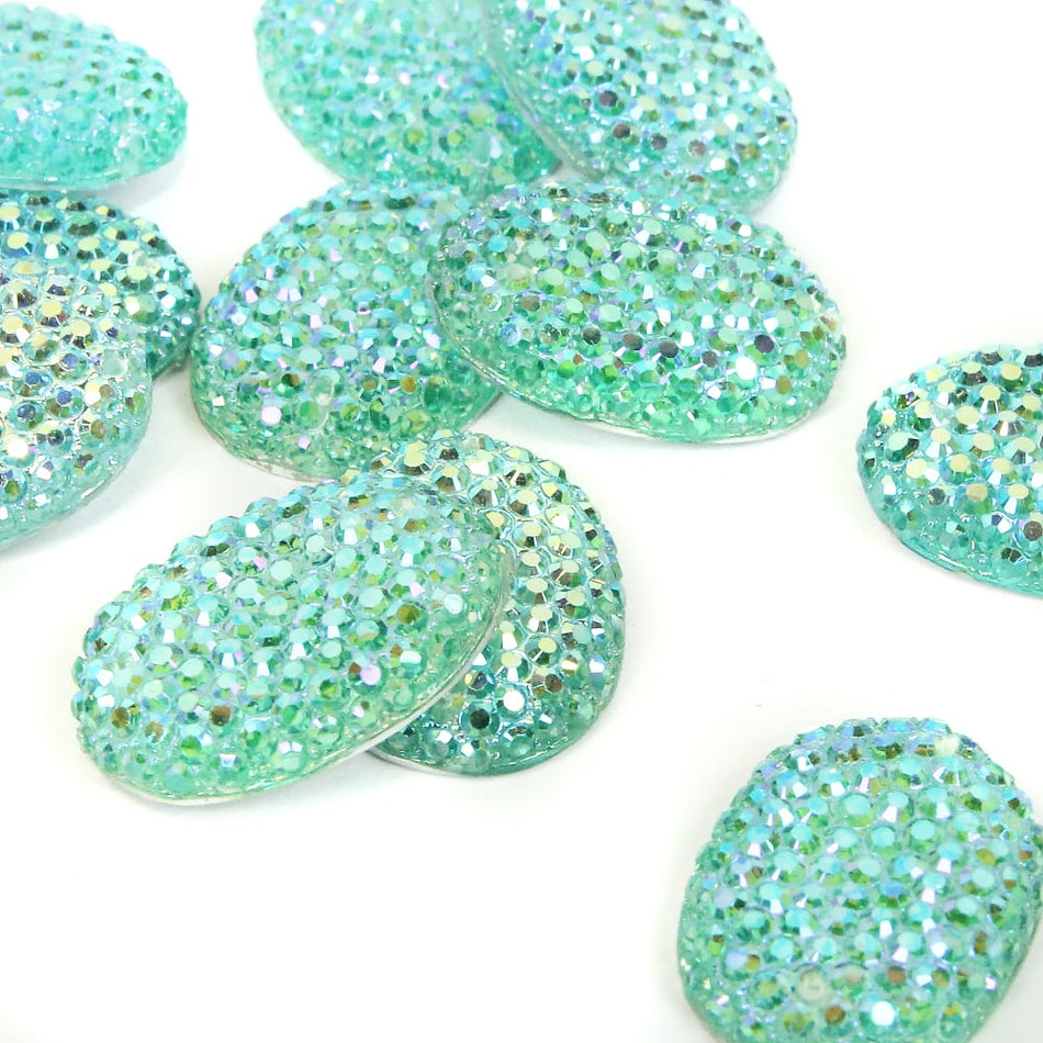 Oval Flat-Back Rhinestones - 15x20mm (12 Pack)