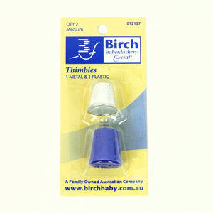 Birch - Thimbles - Metal & Plastic (2 Pack)