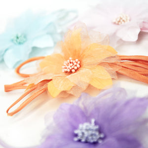 Flower Daisy w Pin & Satin Tassels