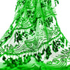 Bella Hanging Oval Sequins w Scalloped Edging Mesh