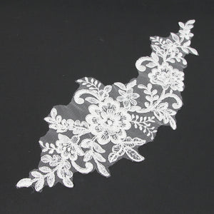 Floral & Leaf Lace Motif (Pair)