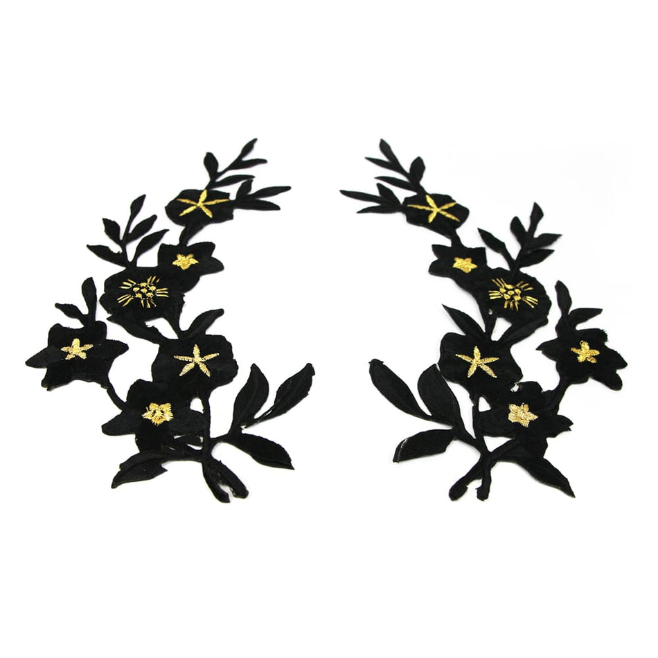 Savanna Flower Iron-On Embroidered Motif (Pair)
