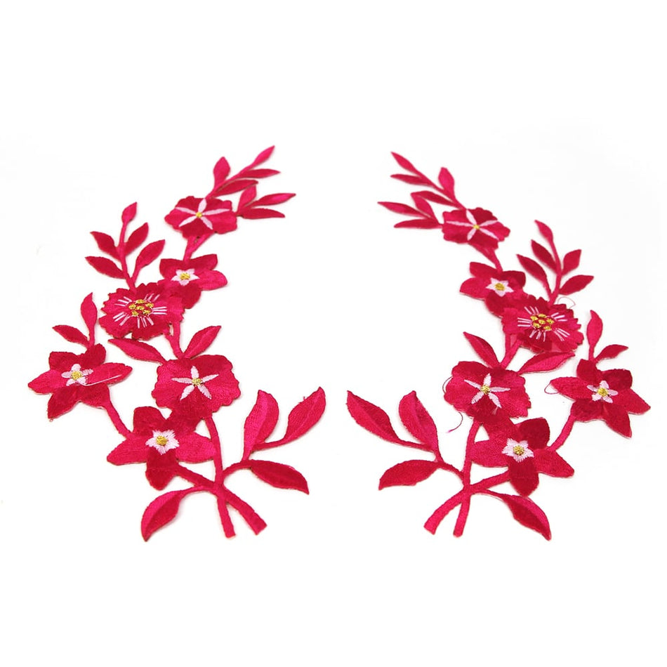 Savanna Flower Iron-On Embroidered Motif (Pair)
