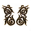Regal Fleur (Left & Right) Royal Swirl Iron-On Embroidered Motif (Pair)