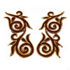 Regal Fleur (Left & Right) Royal Swirl Iron-On Embroidered Motif (Pair)