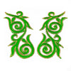 Regal Fleur (Left & Right) Royal Swirl Iron-On Embroidered Motif (Pair)
