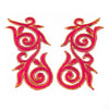 Regal Fleur (Left & Right) Royal Swirl Iron-On Embroidered Motif (Pair)